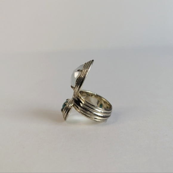 Kendra Scott Rare Yira Double Stone Gypsy Ring - sz 7¼ - 7½ *Signs of Wear* - Picture 4 of 10